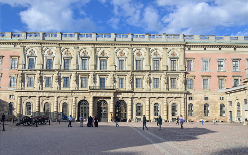 30 - The Stockholm Royal Palace in Sweden, a grand Baroque-style building designed by Nicodemus Tessin the Younger